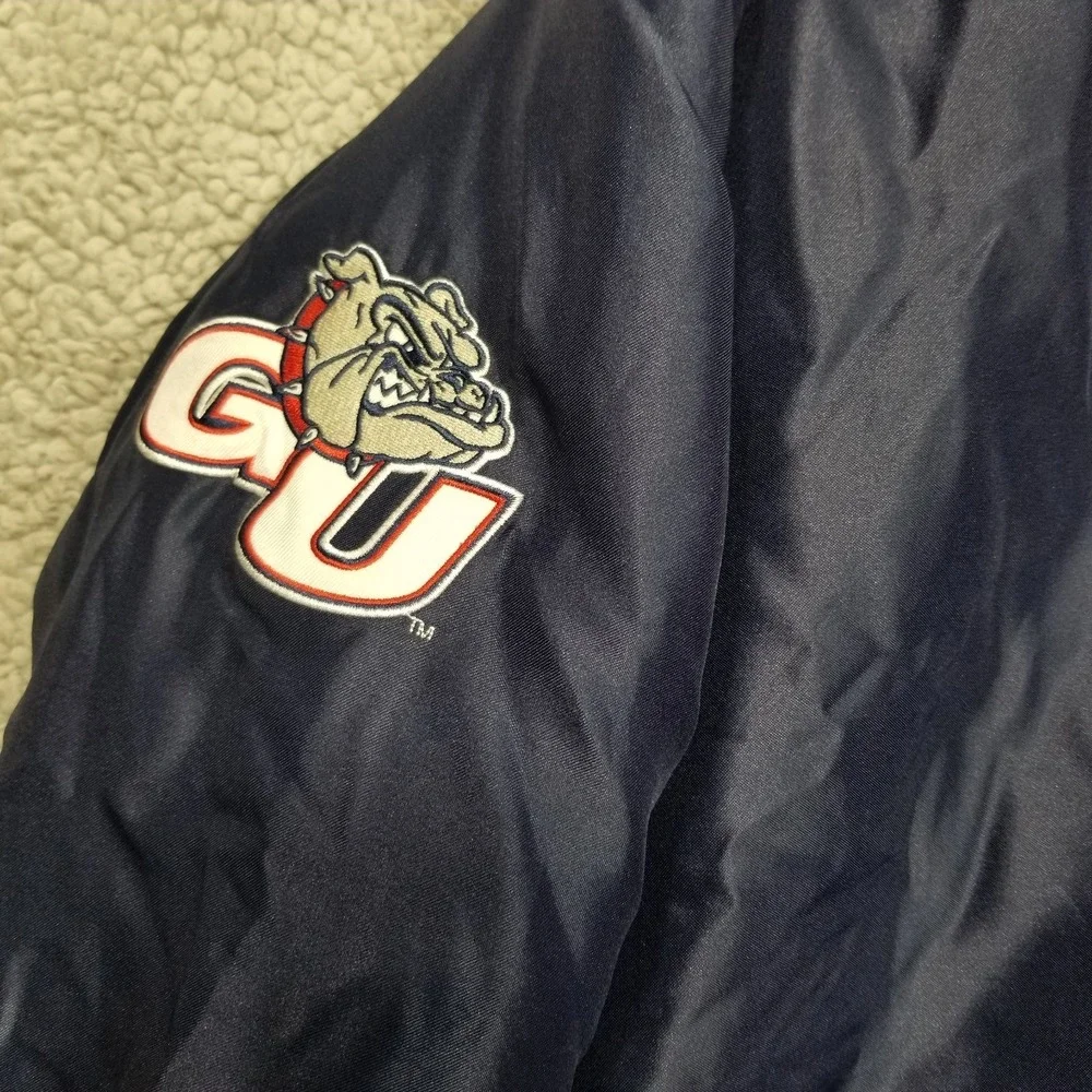 Seattle Mariners Gonzaga Bulldogs Jacket Satin Shiny Bomber Coat Mens Medium